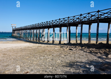 Pontile isola prigione, Zanzibar, Tanzania Africa Foto Stock