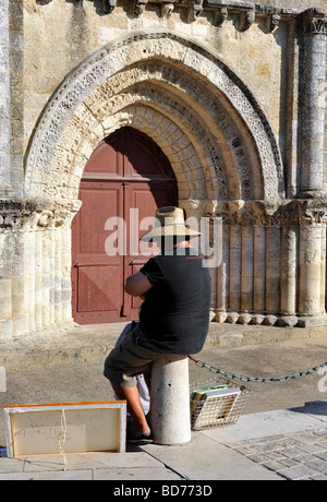 Ars en Re chiesa artista hat bollard porta grasso arch Foto Stock