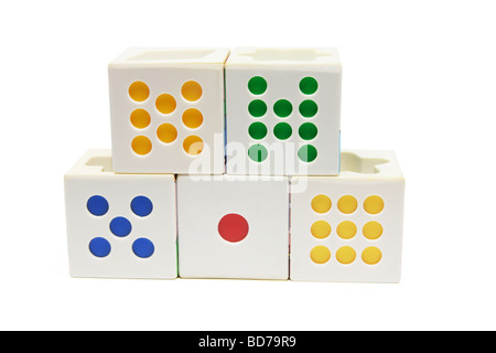 Giocattolo di plastica cubi Foto Stock
