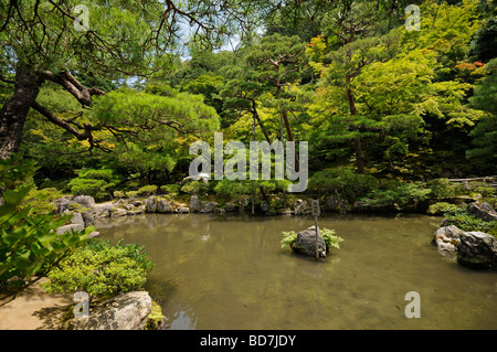 Giardino giapponese di Ginkaku-ji il complesso (Tempio del Padiglione d'argento). Il protocollo di Kyoto. Kansai. Il Giappone. Foto Stock