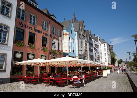 Rheingarten Altstadt Città vecchia storica Colonia Germania Foto Stock