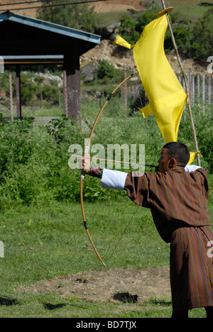 Lo sport nazionale di tiro con l'arco, Bhutan Foto Stock