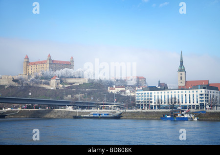 Bratislava in inverno. La Slovacchia. Foto Stock