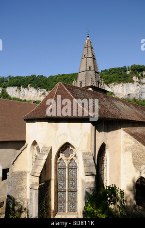 Baume Abbey, Baume les Messieurs, Giura, Francia. Foto Stock