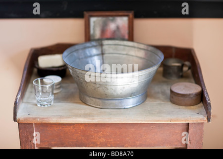 Xix Secolo, lavare la tabella bacino. Abbassare Fort Garry National Historic Site, Manitoba, Canada.