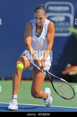 Flavia PENNETTA di Italia colpisce un vincitore durante il torneo finale, diventando il '09 di Los Angeles del Campionato del campione del WTA. Foto Stock