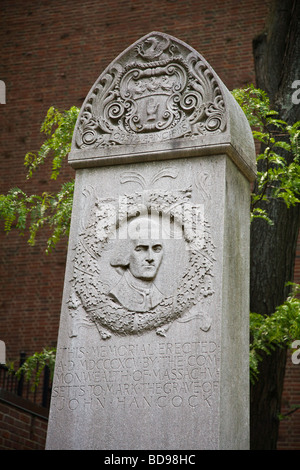 Tomba di John Hancock nel granaio di massa di seppellimento di Boston Massachusetts Foto Stock