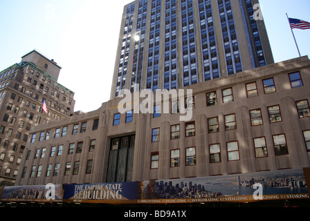 Empire State building ingresso Foto Stock