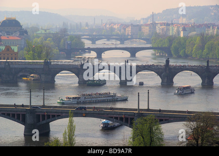 Prag Brücken von oben Praga ponti vista aerea 07 Foto Stock