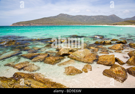 La spiaggia di Wineglass Bay Parco Nazionale di Freycinet Tasmania Australia Foto Stock