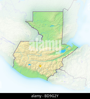 Guatemala, Rilievo ombreggiato mappa. Foto Stock