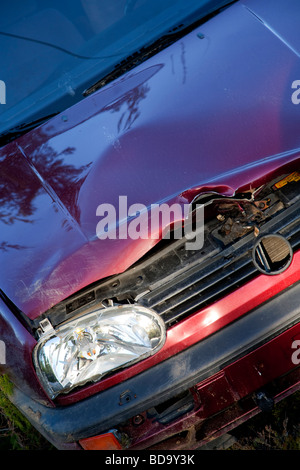 Crash danni sulla vettura Foto Stock