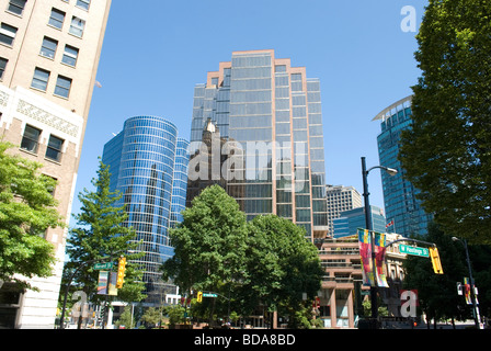 Gli edifici nel centro cittadino di Vancouver, Canada Foto Stock