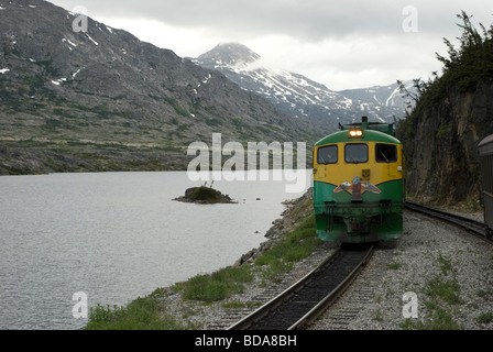 Pass bianco vertice, motori di commutazione per il viaggio di ritorno, Skagway, Alaska Foto Stock