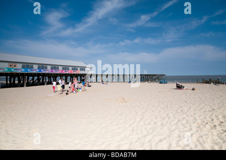 Claremont Pier, Lowestoft Beach, Suffolk REGNO UNITO Foto Stock