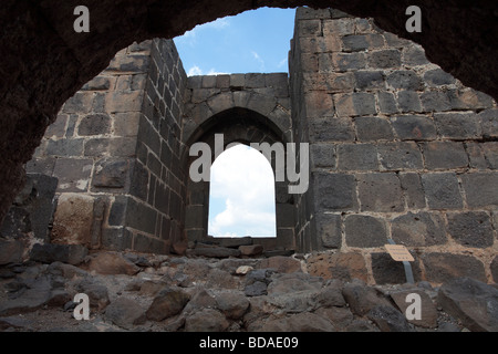 Arco nella fortezza di Belvoir in Israele Foto Stock