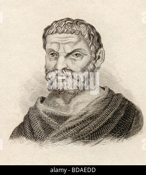 Talete di Mileto, nato circa 624 BC - morì circa 546 BC. Pre socratico filosofo greco di Mileto. Foto Stock