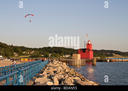 Grande faro rosso stato di Holland Park MIchigan Foto Stock