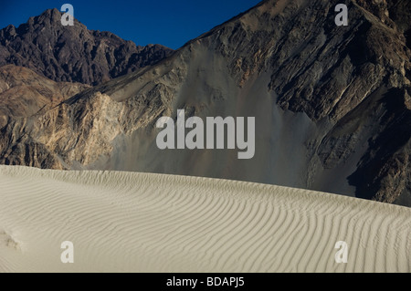 Modello ondulatorio su di una duna di sabbia, Hunder, Valle di Nubra, Ladakh, Jammu e Kashmir India Foto Stock