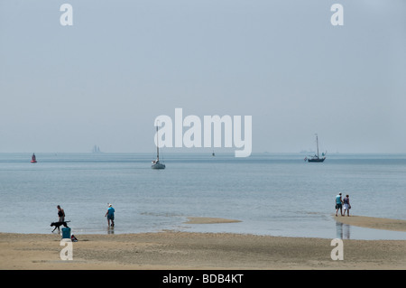 Terschelling ebb marea flusso spiaggia mare costa Paesi Bassi Foto Stock