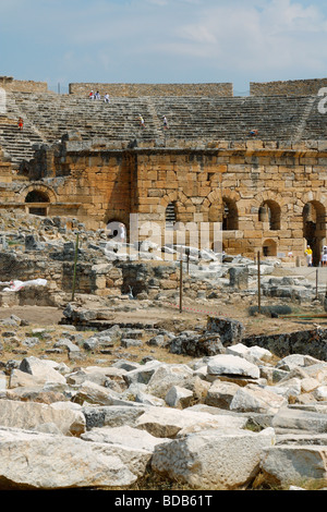 Hierapolis (Pamukkale) antiche rovine della città. Denizli, Turchia, agosto 2009, Foto Stock