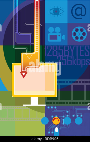 Il video viene scaricato su un computer Foto Stock