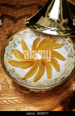 Cornes de Gazelle, una pasticceria marocchina usando gomma arabica. Fez, in Marocco. Foto Stock