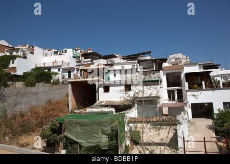 Vista sul villaggio bianco Alora. Malaga. Costa del Sol. Andalusia. Spagna. Europa Foto Stock