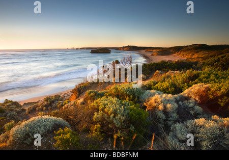 Tramonto sulla baia di martiri della Great Ocean Road Australia Foto Stock