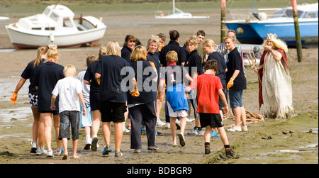 Nettuno convocare i concorrenti per un Tug-of-War Foto Stock