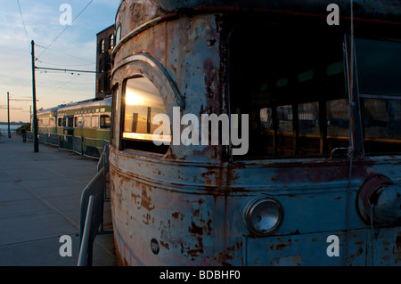 Red Hook carrello al tramonto Foto Stock