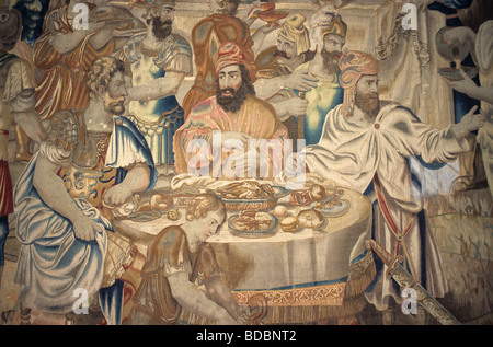 Cena con Syphax - Publio Scipione l'Africano, Syphax (Re di tribù libiche Masaesyli) & Hasdrubul (generale cartaginese)(208BC) Foto Stock