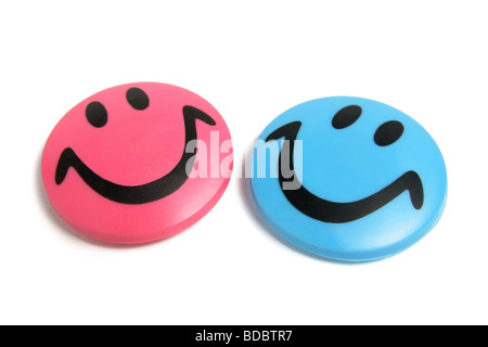 Smiley magneti per il frigo Foto Stock