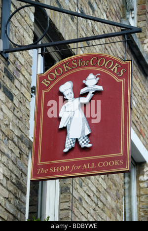 Libri per cuochi bookshop in Notting Hill Londra Inghilterra Foto Stock