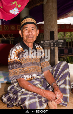 Indonesia Sulawesi Tana Toraja Bebo village tradizionalmente condita sambuco in appoggio in ombra Foto Stock