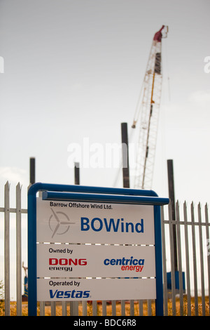 Barrow energia eolica offshore company a Barrow in Furness Cumbria Regno Unito Foto Stock