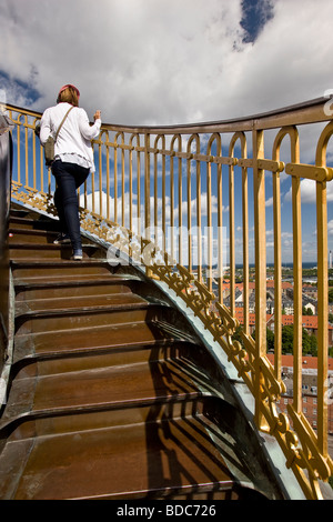 Vista di Copenhagen dalla parte superiore della nostra Chiesa salvatori. Foto Stock