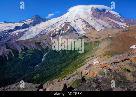 Mount Rainier dal 2° Burroughs Mountain Foto Stock