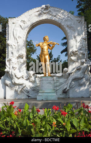Statua di Johann Strauss II, Stadtpark, Vienna, Austria Foto Stock
