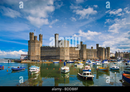 Caernarfon Castle Caernarfon Gwynedd in Galles Foto Stock