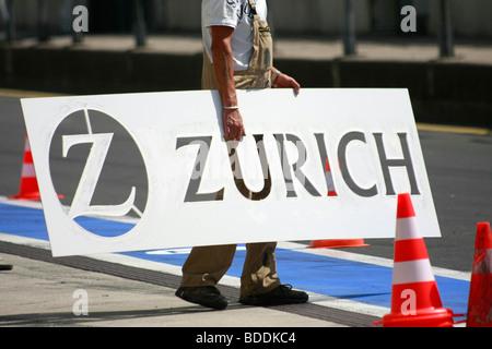 Annuncio di Zurich Insurance Company, Nuerburgring, Germania. Foto Stock