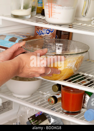 Shot 3 (mettere il pollo in frigo a marinare) Foto Stock