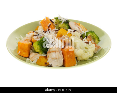 Lean di pollo con verdure e riso selvatico Foto Stock