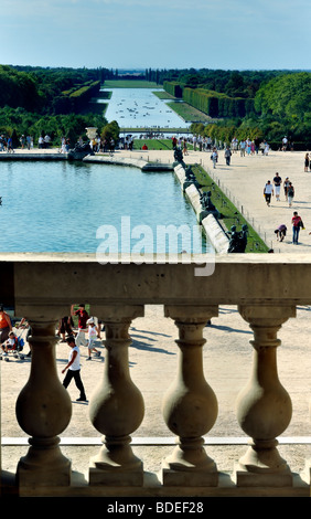 Parigi, Francia - Vista aerea, Monumento francese, 'Chateau de Versailles', paesaggio dei giardini, vista dalla finestra, Foto Stock