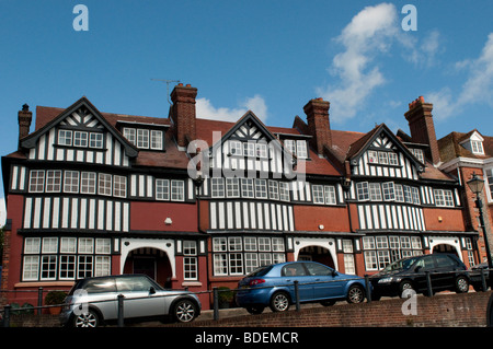 Fila di case in Arundel, West Sussex, Regno Unito Foto Stock