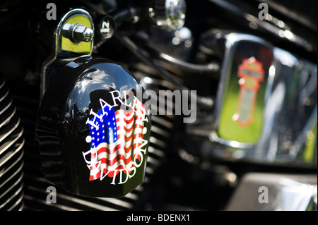Harley Davidson Moto, personalizzato con la bandiera americana il lavoro di verniciatura Foto Stock