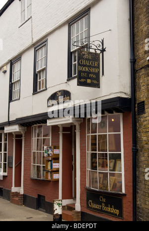 Il Chaucer Bookshop Carrello birra Lane Canterbury Kent England Regno Unito Foto Stock