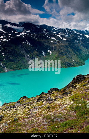 Bessegen Ridge Trail: Lago Gjende Foto Stock