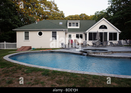 La piscina del cortile, il Summer house, Sag Harbor, New York Foto Stock