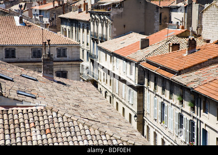 Tetti in Avignon, Francia Foto Stock